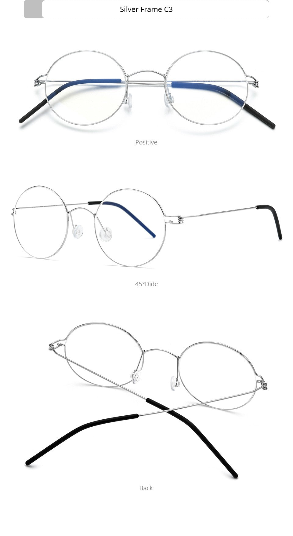 CINILY 98607 round titanium alloy glasses frame