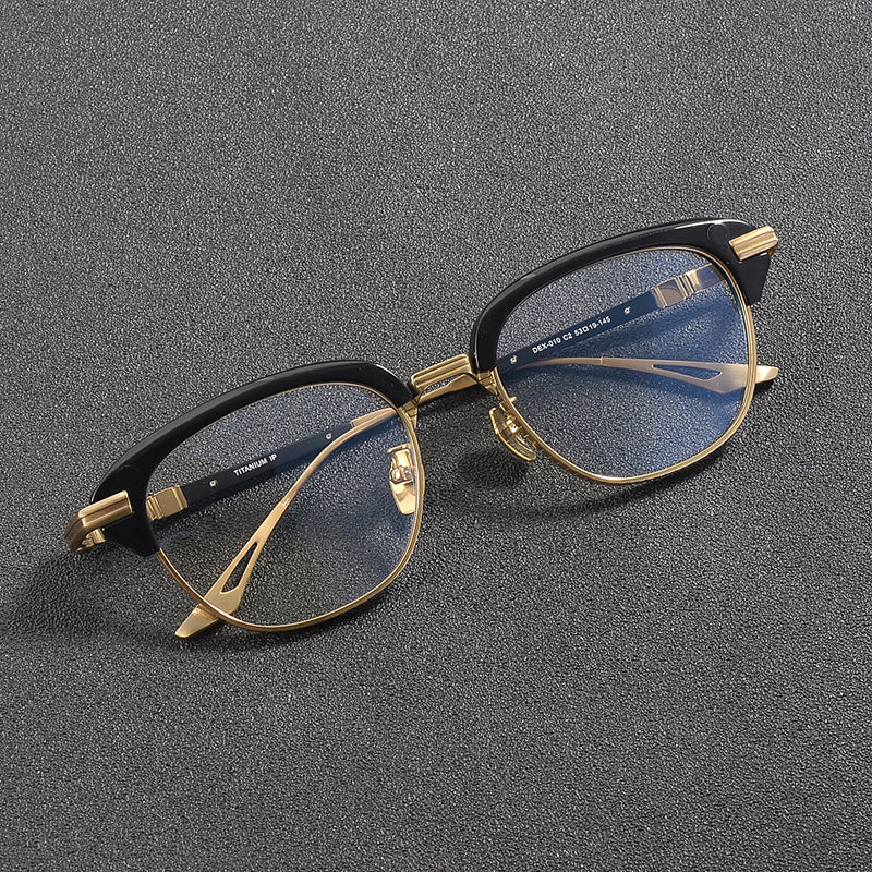 Retro Rectangular Titanium Glasses Frames