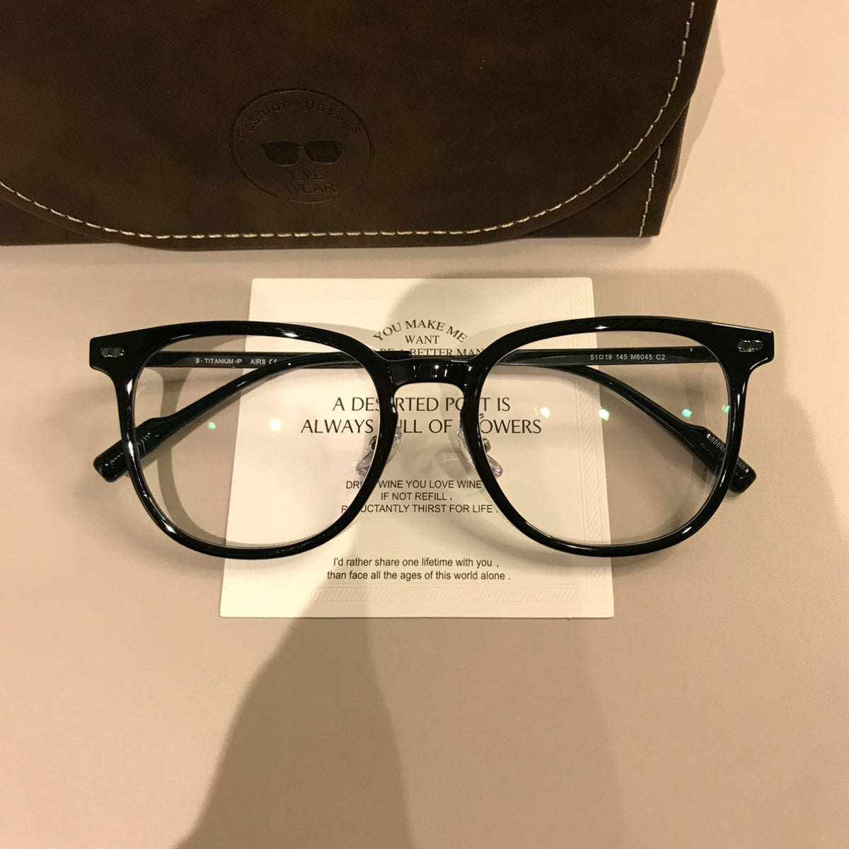 Rounded Square Eyeglass Frames with Corner Accents, Latte Brown or Black
