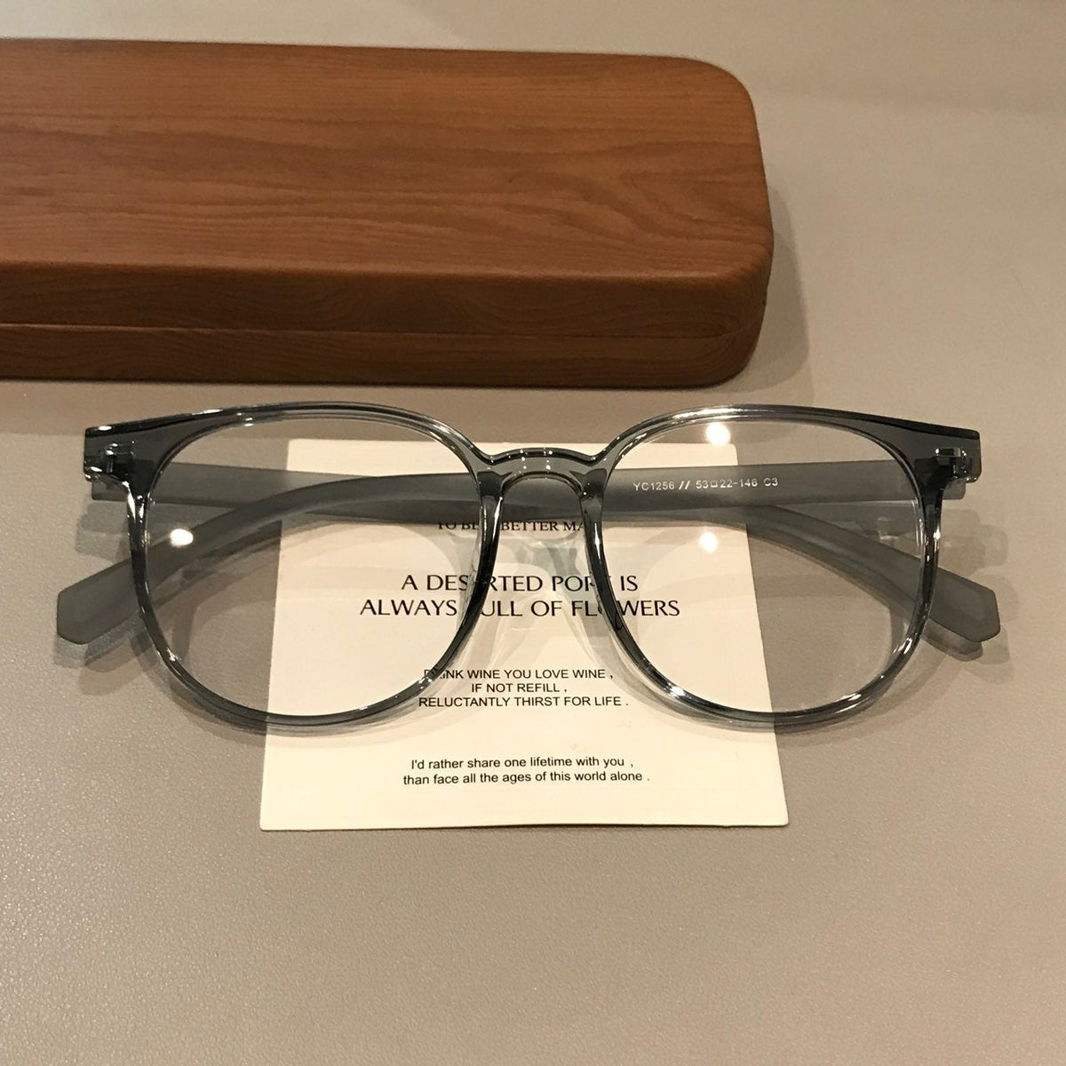 Oversized Square Eyeglass Frames with a Broad Brow, Matte Black