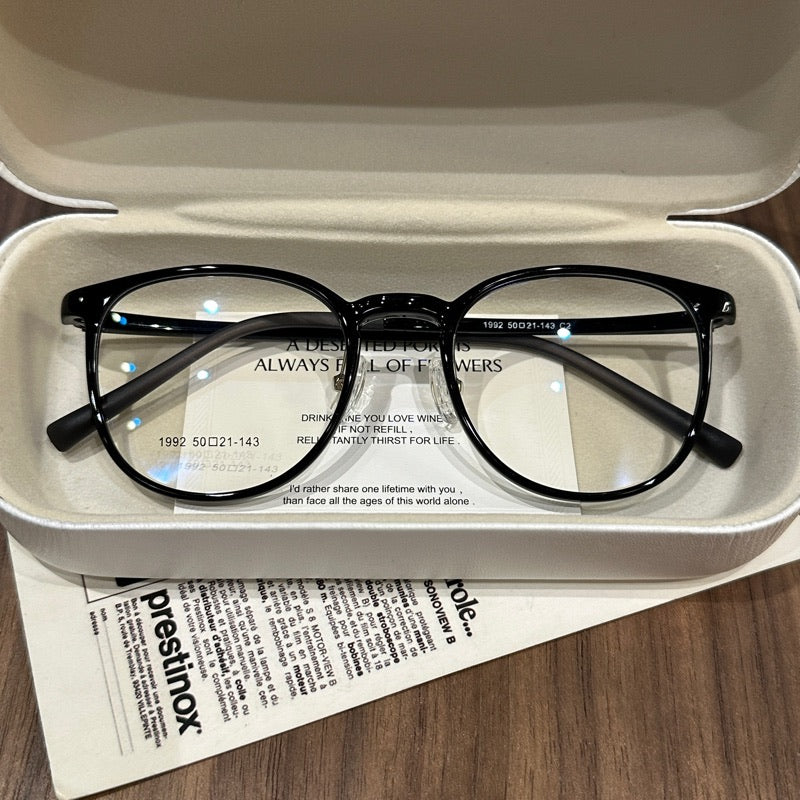 Wide Square Eyeglass Frames with Rounded Corners, Translucent and Solid Colors