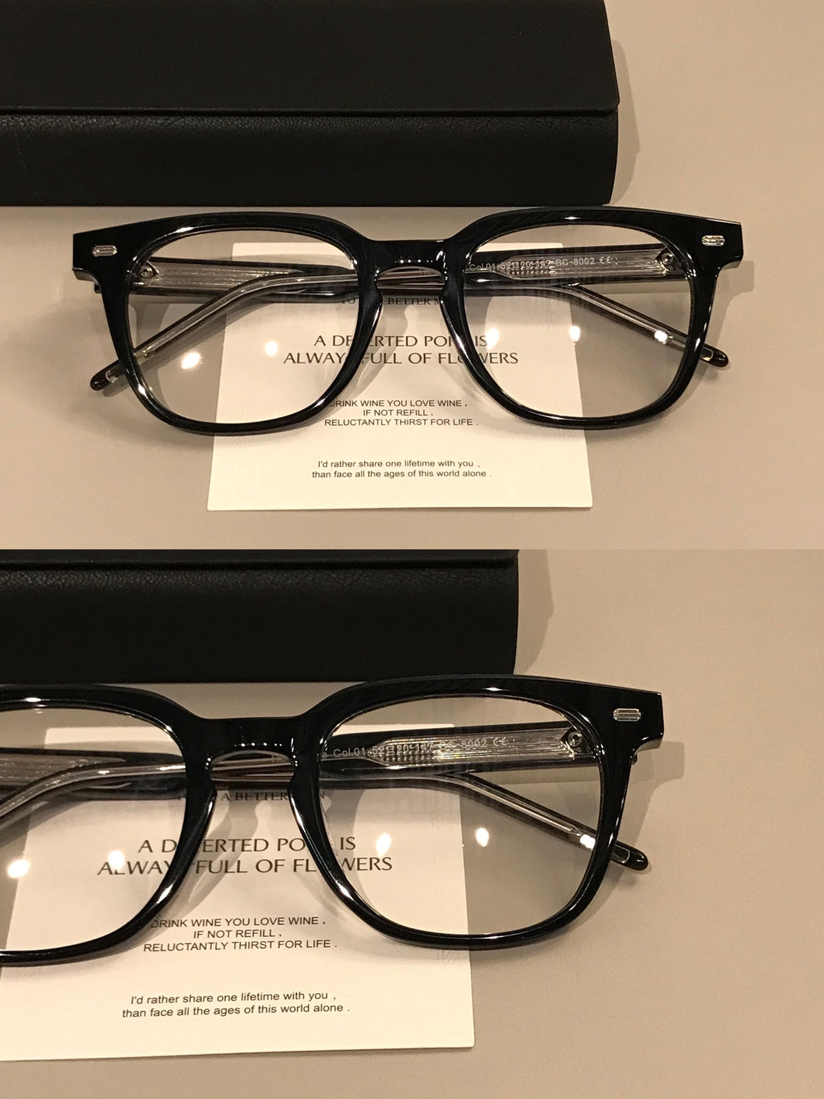 Men's Thick-Rim Rectangular Eyeglass Frames, Black