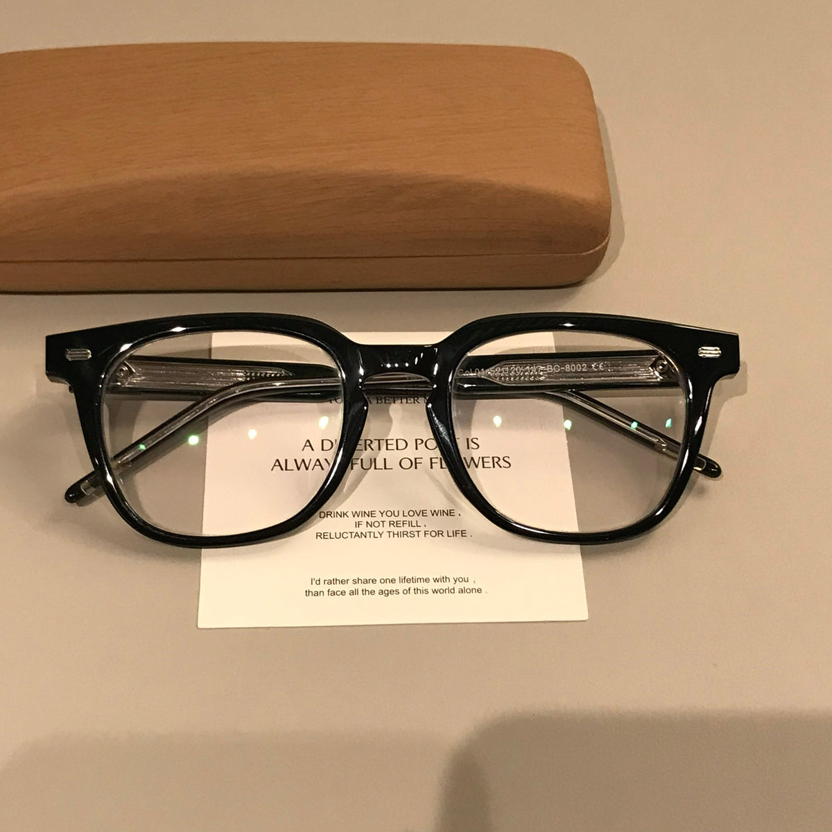 Men's Thick-Rim Rectangular Eyeglass Frames, Black
