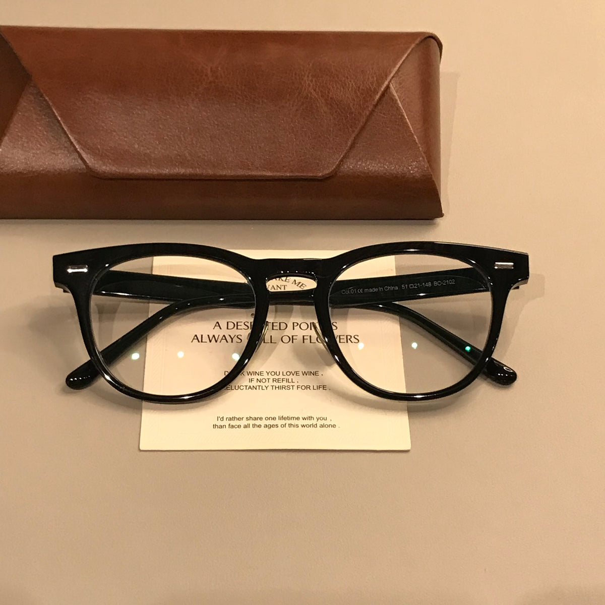 Men's Oversized Square Eyeglass Frames with a Thick Front, Black