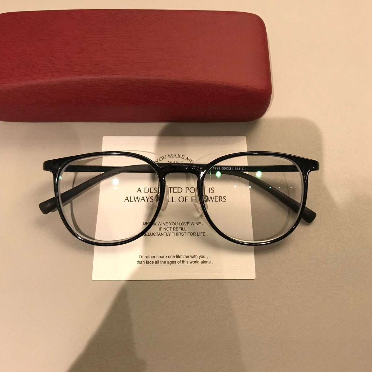 Square Eyeglass Frames with Thin Rims and a Curved Bridge, Black