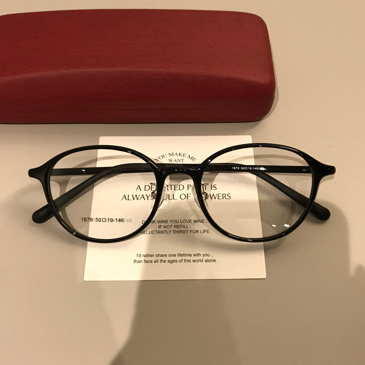 Round Eyeglass Frames with Broad Temples and Corner Studs, Black, Tortoiseshell or Caramel Brown