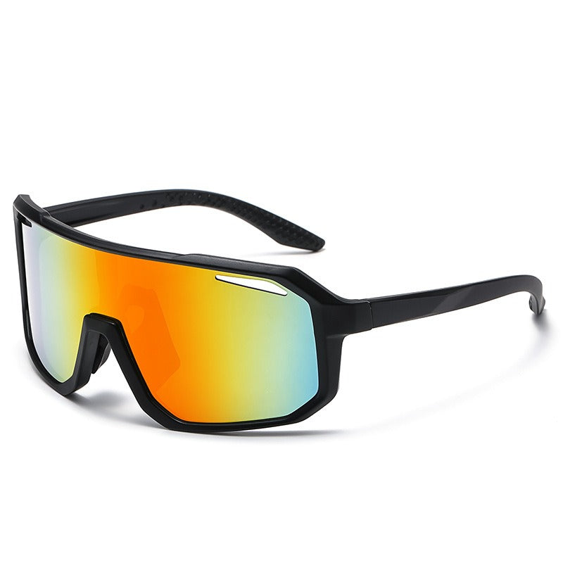 Oversized Colorful Sports Sunglasses - Bronze