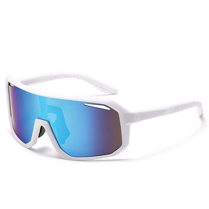 Oversized Colorful Sports Sunglasses - Blue