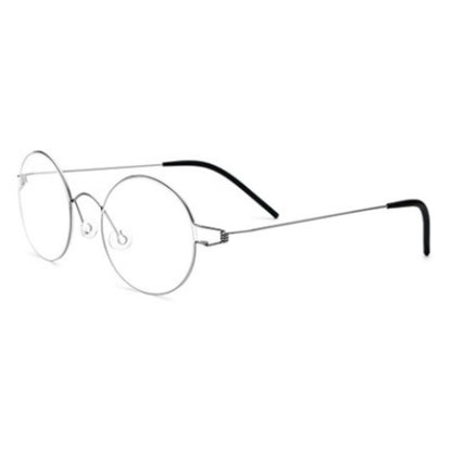 CINILY round titanium alloy eyeglasses in Grey side view