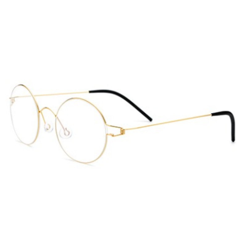 CINILY round titanium alloy eyeglasses in Gold