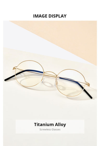 CINILY 98607 round titanium alloy glasses frame additional product view