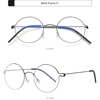 CINILY 98607 round titanium alloy glasses frame additional product view
