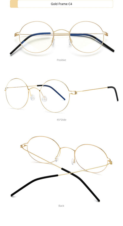 CINILY 98607 round titanium alloy glasses frame additional product view