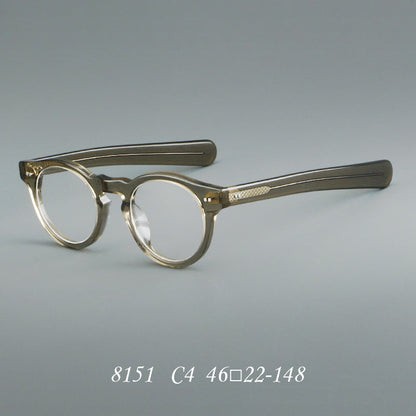 Vintage Round Acetate Glasses Frames temple detail