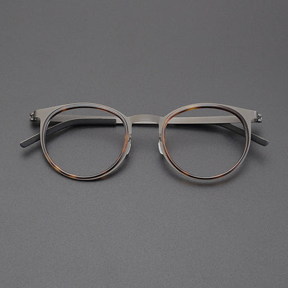 Vintage Round Titanium Glasses Frames additional product view