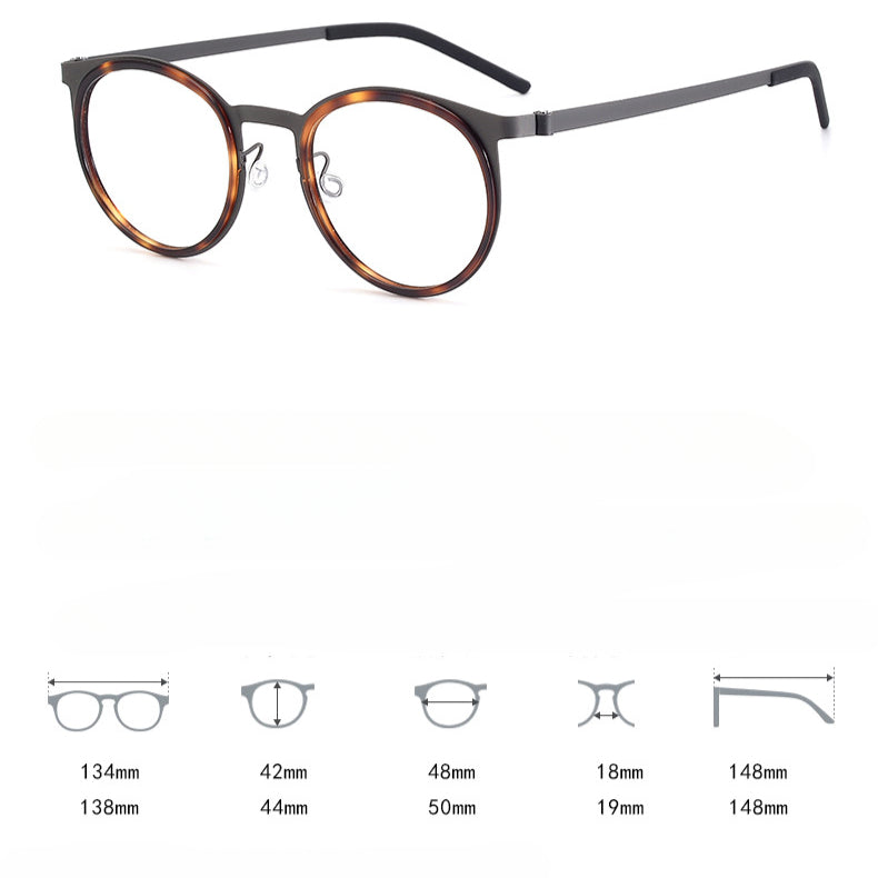 Vintage Round Titanium Glasses Frames