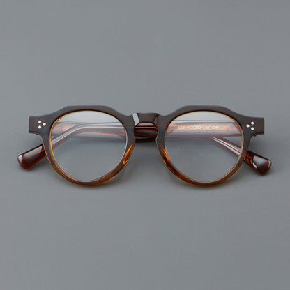 Retro Round Acetate Glasses Frames lens detail