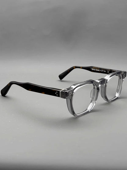 Classic Square Acetate Glasses Frames temple detail