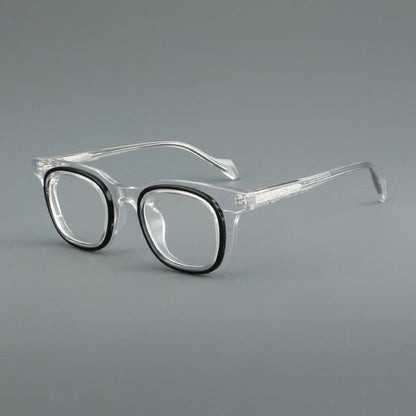 Retro Square Acetate Glasses Frames lens detail