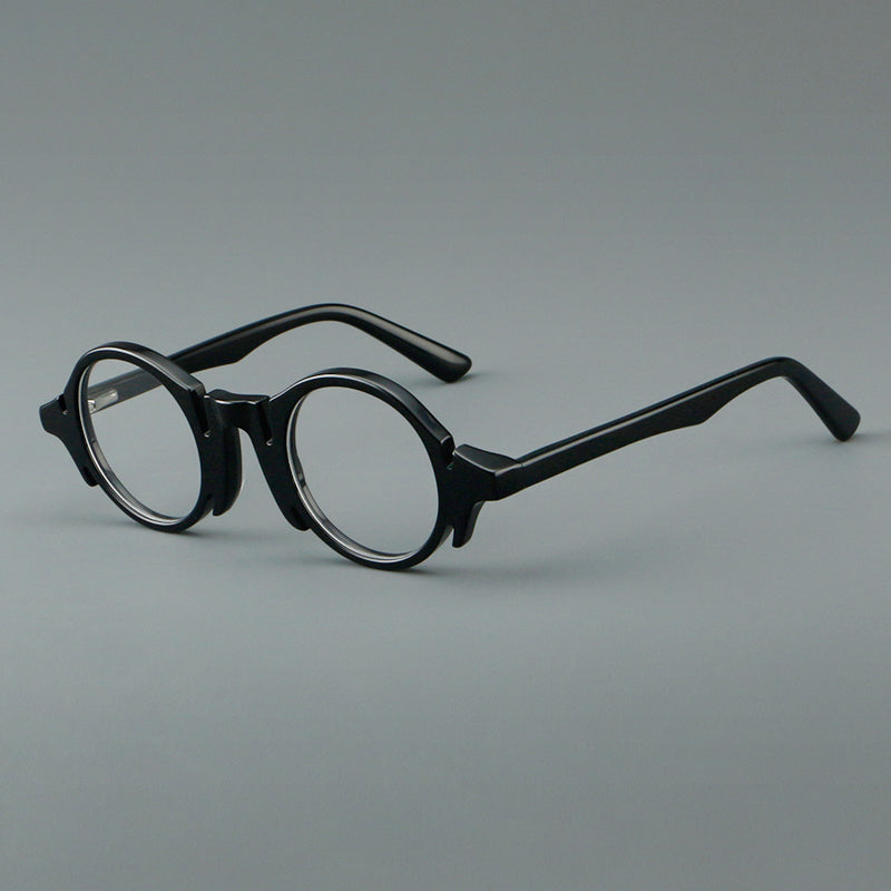 Retro Acetate Wood-Grain Effect Glasses Frames
