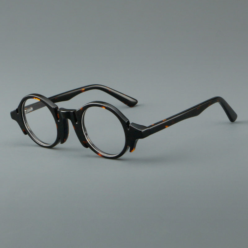Retro Acetate Wood-Grain Effect Glasses Frames
