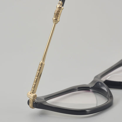 Retro Square Glasses Frames lens detail