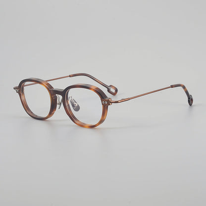 Retro Round Titanium Alloy Glasses Frames frame detail