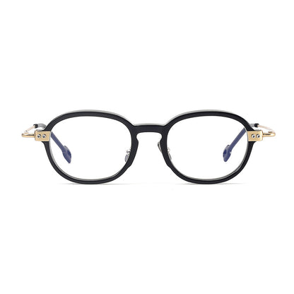 Retro Round Titanium Alloy Glasses Frames lens detail