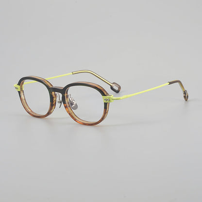 Retro Round Titanium Alloy Glasses Frames temple detail