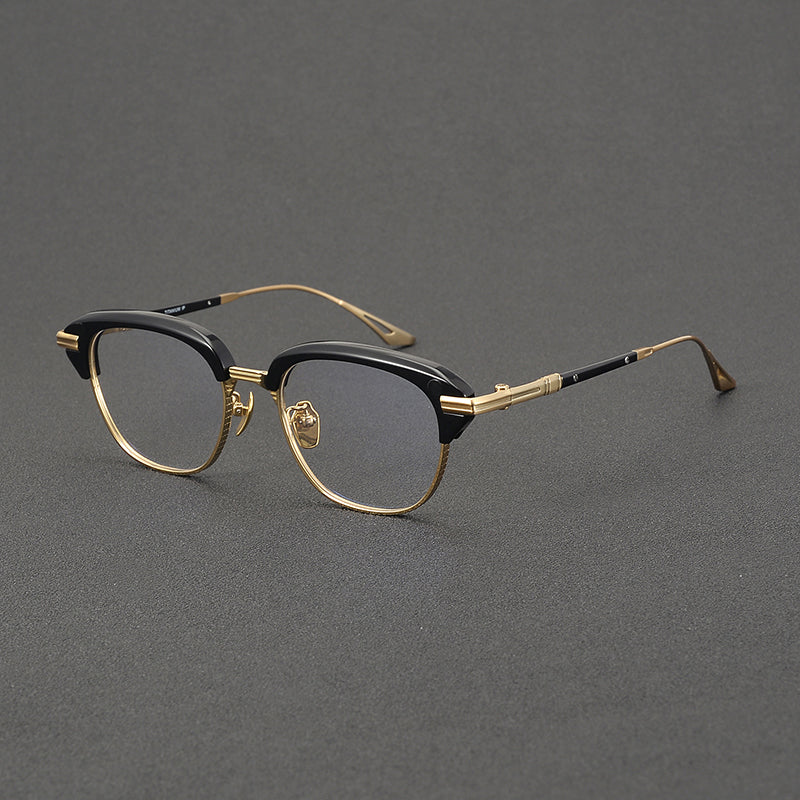 Retro Rectangular Titanium Glasses Frames