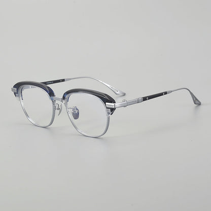 Retro Rectangular Titanium Glasses Frames temple detail