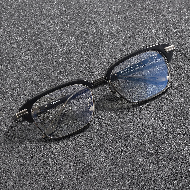 Retro Rectangular Titanium Glasses Frames