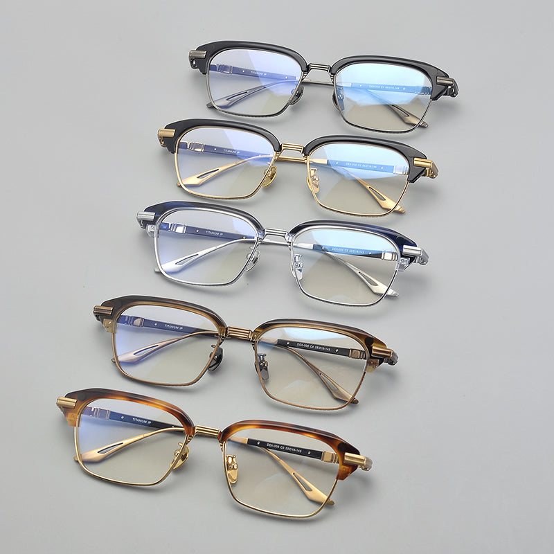 Retro Rectangular Titanium Glasses Frames