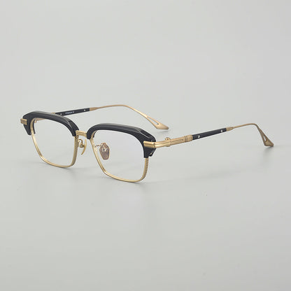 Retro Rectangular Titanium Glasses Frames frame detail
