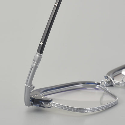 Retro Rectangular Titanium Glasses Frames lens detail