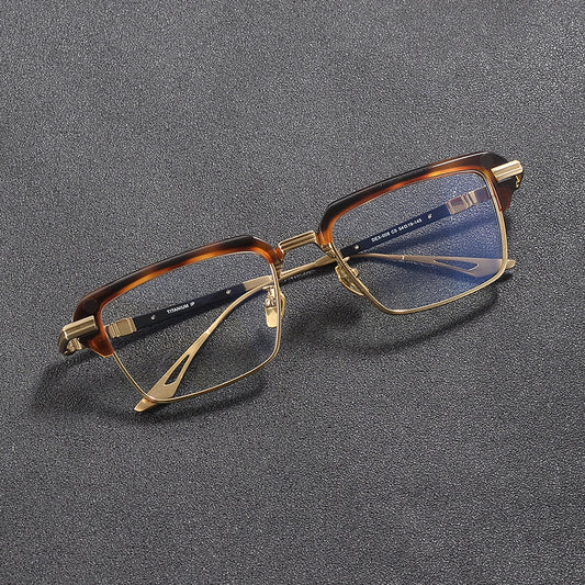 Retro Rectangular Titanium Glasses Frames