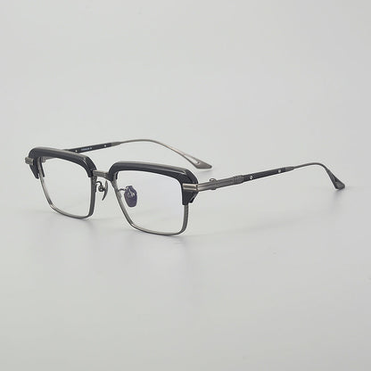 Retro Rectangular Titanium Glasses Frames
