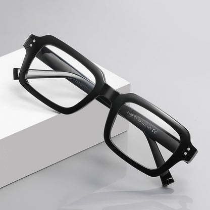 Vintage Black Square Glasses Frames front view