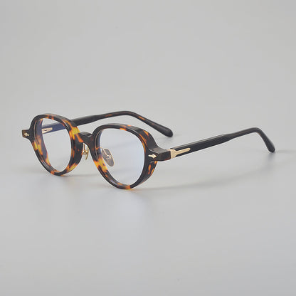Retro Round Acetate Glasses Frames lens detail