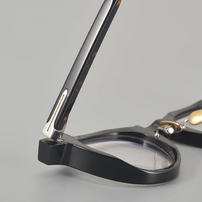 Retro Round Acetate Glasses Frames lens detail
