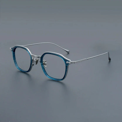 Retro Square Titanium Glasses Frames lens detail