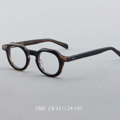 Vintage Round Acetate Glasses Frames lens detail