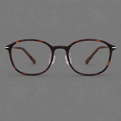 Soft square plastic eyeglasses with a raised browline and rounded lower corners in Tortoiseshell, front view additional product view