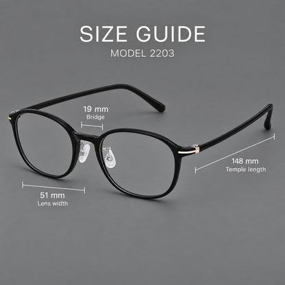 Soft square plastic eyeglasses with a raised browline and rounded lower corners, size guide in millimetres additional product view