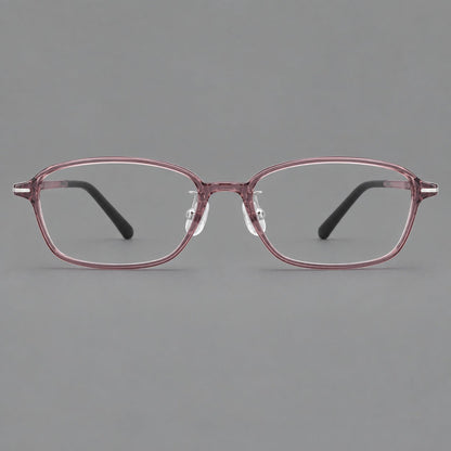 Soft oval plastic eyeglasses with a narrow bridge and gently rounded outer corners in Lilac, front view additional product view