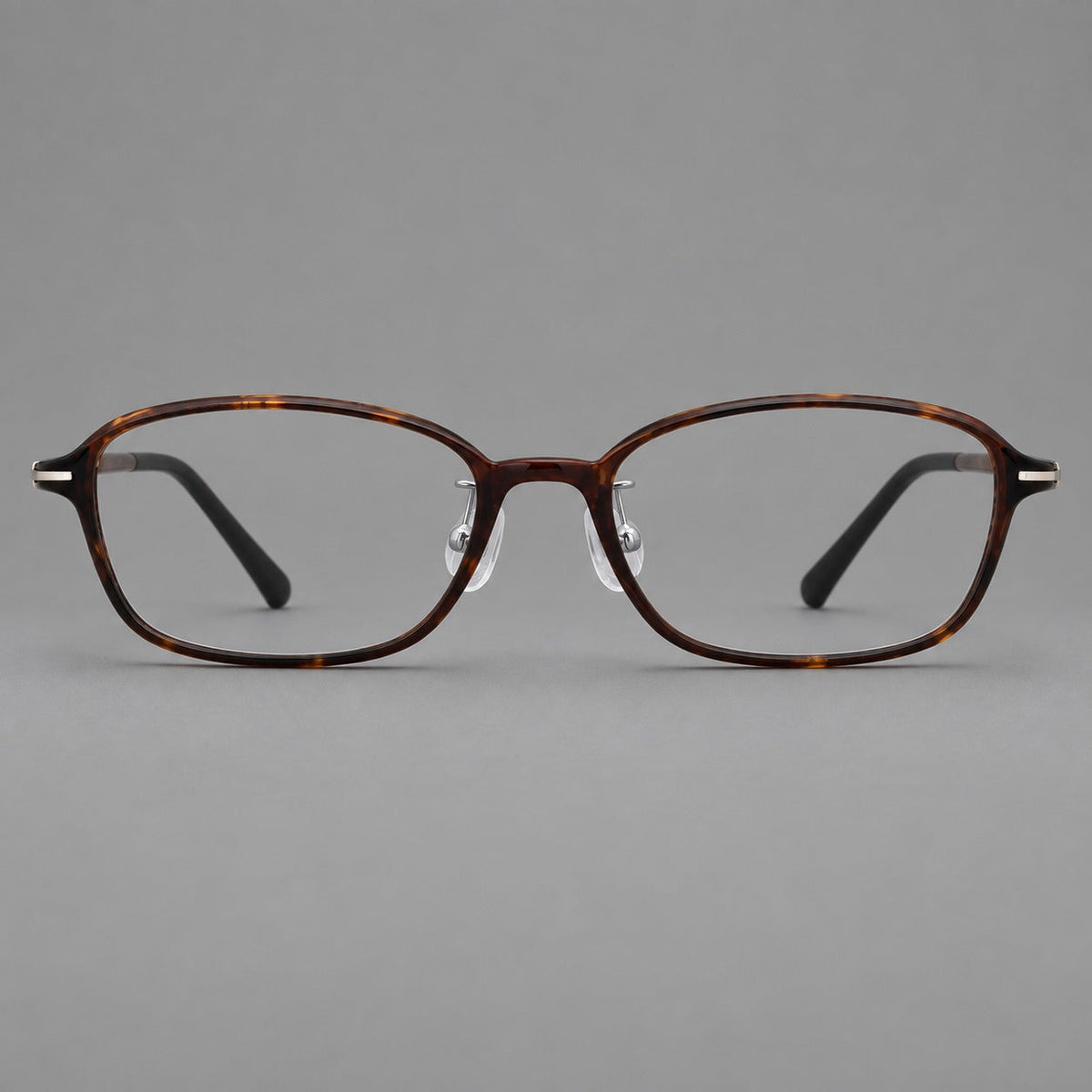Soft oval plastic eyeglasses with a narrow bridge and gently rounded outer corners in Tortoiseshell, front view