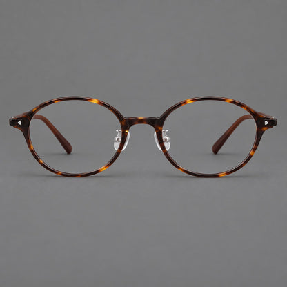 Retro round plastic eyeglasses with softly lifted corners and a sculpted bridge in Tortoiseshell, front view additional product view