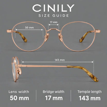 Retro panto titanium glasses with faceted corners and mottled curved temple tips, size guide in millimetres additional product view