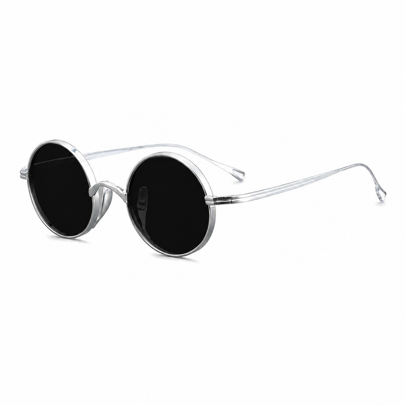 Small Round Titanium Polarized Sunglasses side view