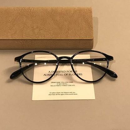 Slim Rounded Eyeglass Frames | Tea Brown or Black additional product view